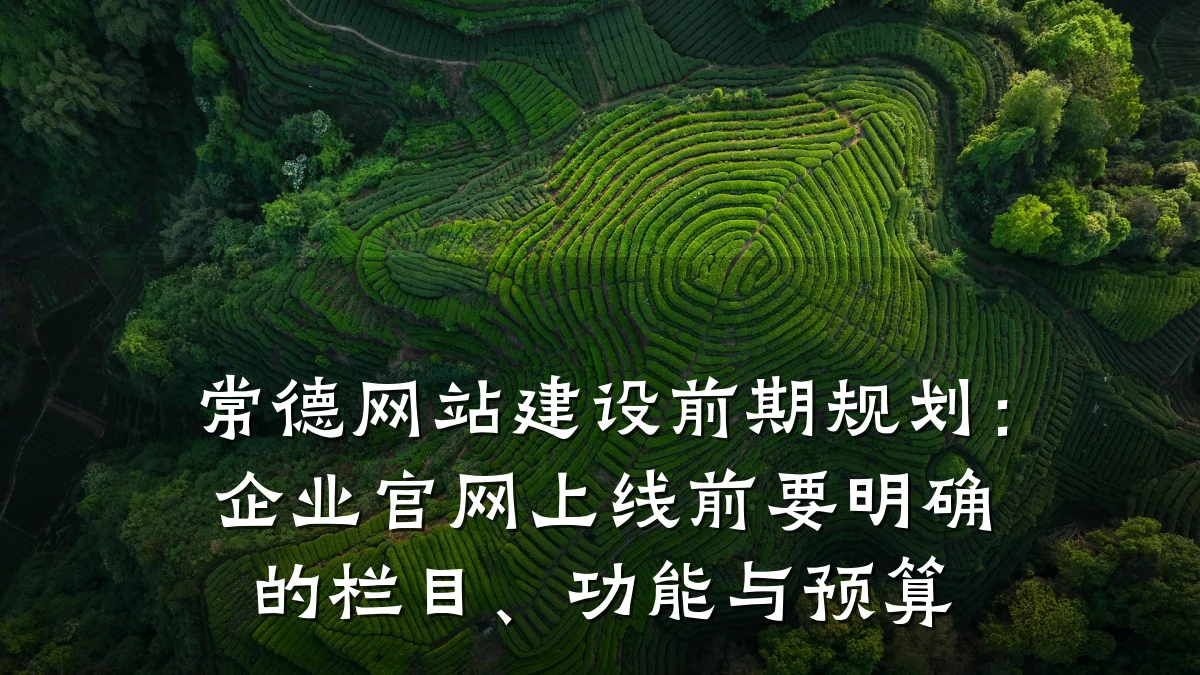常德网站建设前期规划:企业官网上线前要明确的栏目、功能与预算
