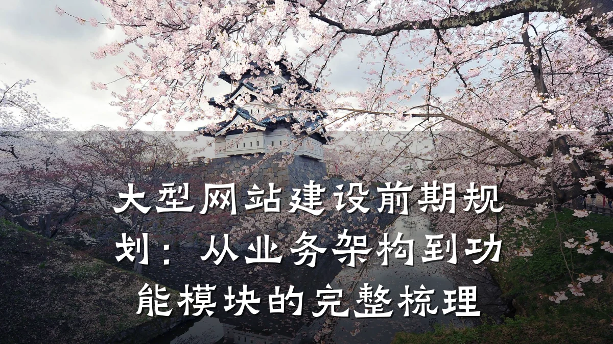 大型网站建设前期规划:从业务架构到功能模块的完整梳理