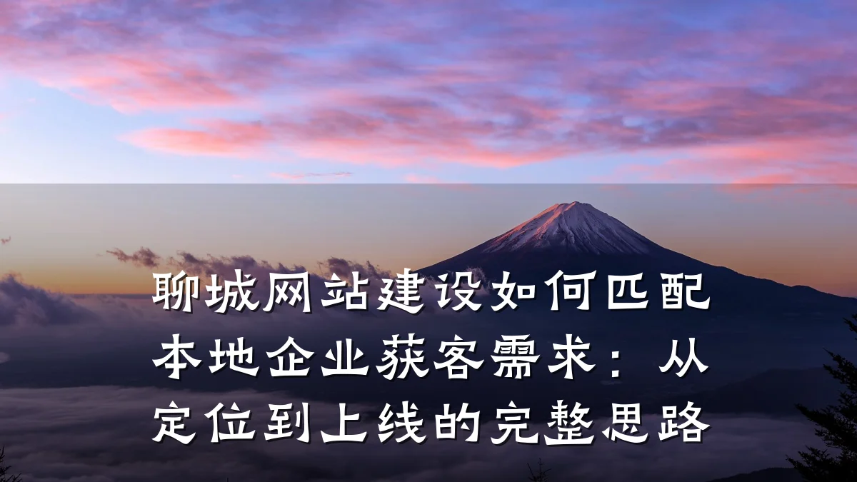 聊城网站建设如何匹配本地企业获客需求:从定位到上线的完整思路
