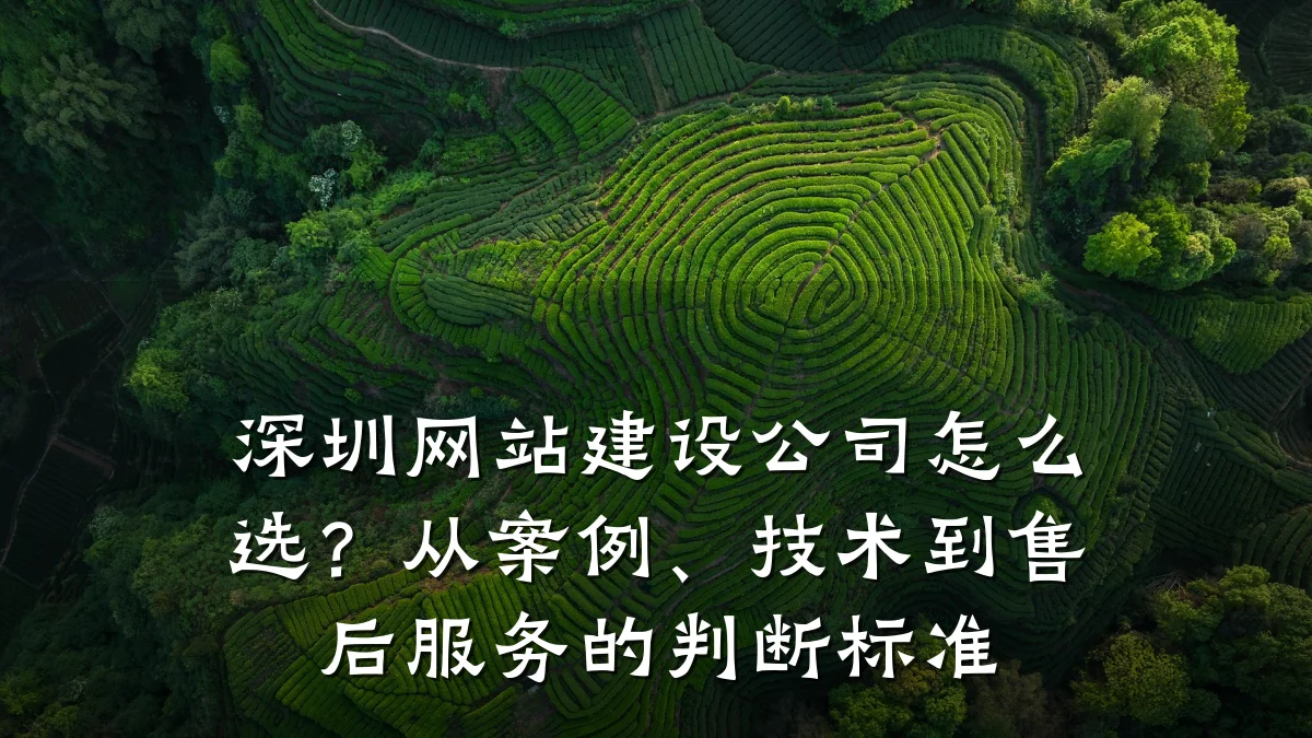 深圳网站建设公司怎么选?从案例、技术到售后服务的判断标准
