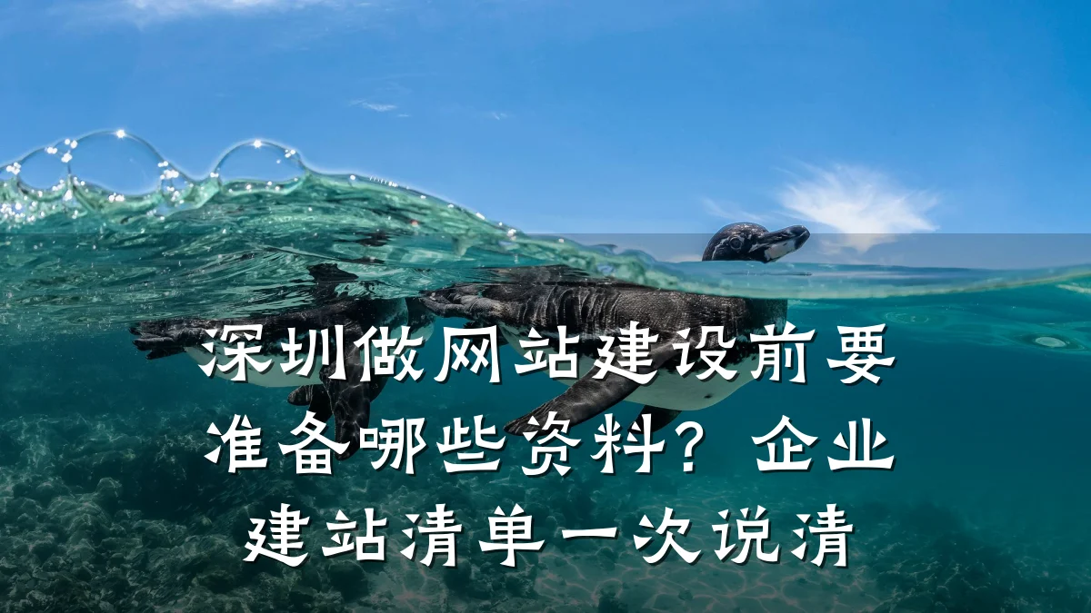 深圳做网站建设前要准备哪些资料?企业建站清单一次说清