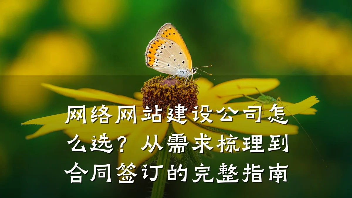 网络网站建设公司怎么选?从需求梳理到合同签订的完整指南