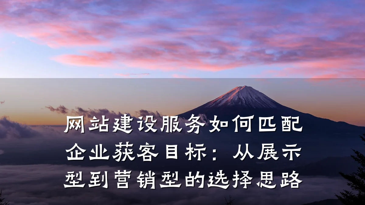 网站建设服务如何匹配企业获客目标:从展示型到营销型的选择思路