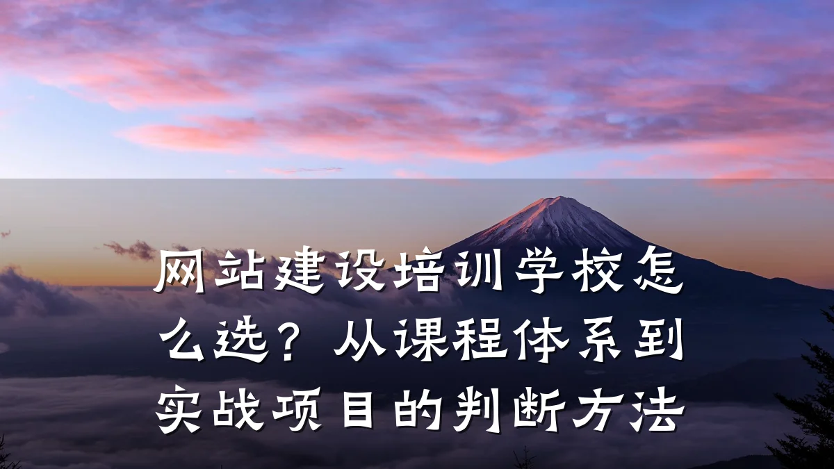 网站建设培训学校怎么选？从课程体系到实战项目的判断方法