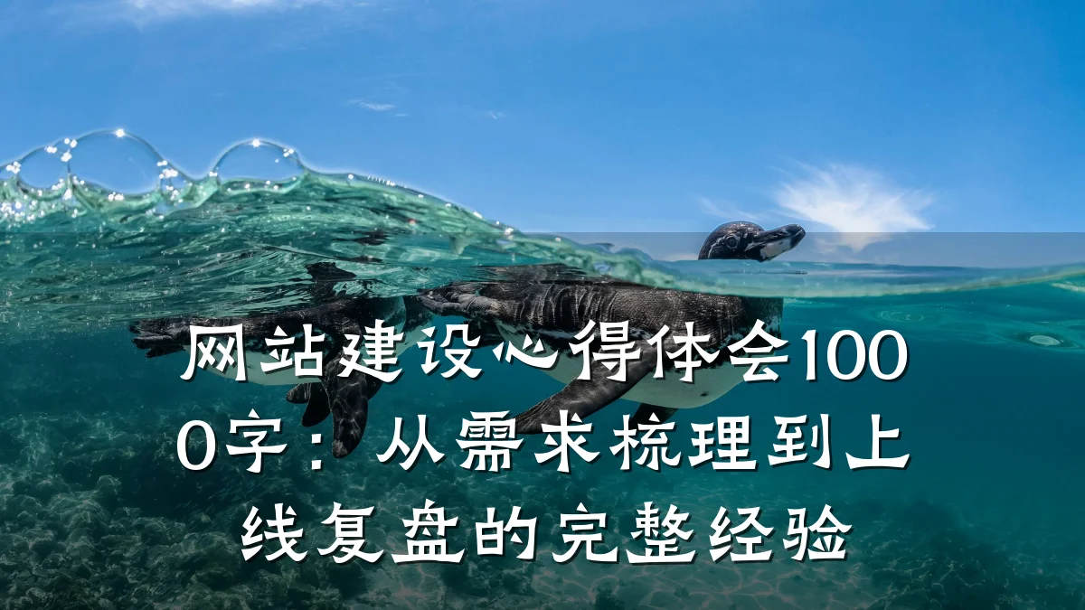 网站建设心得体会1000字:从需求梳理到上线复盘的完整经验