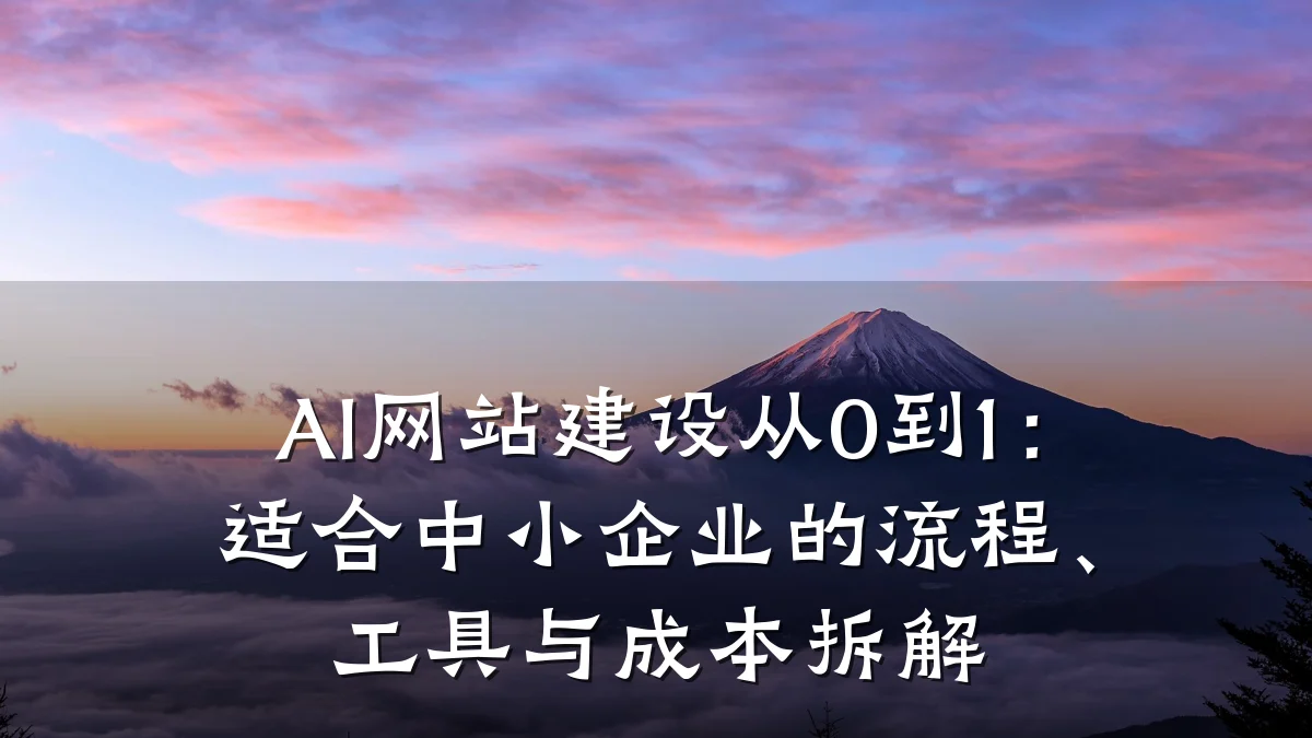 AI网站建设从0到1:适合中小企业的流程、工具与成本拆解