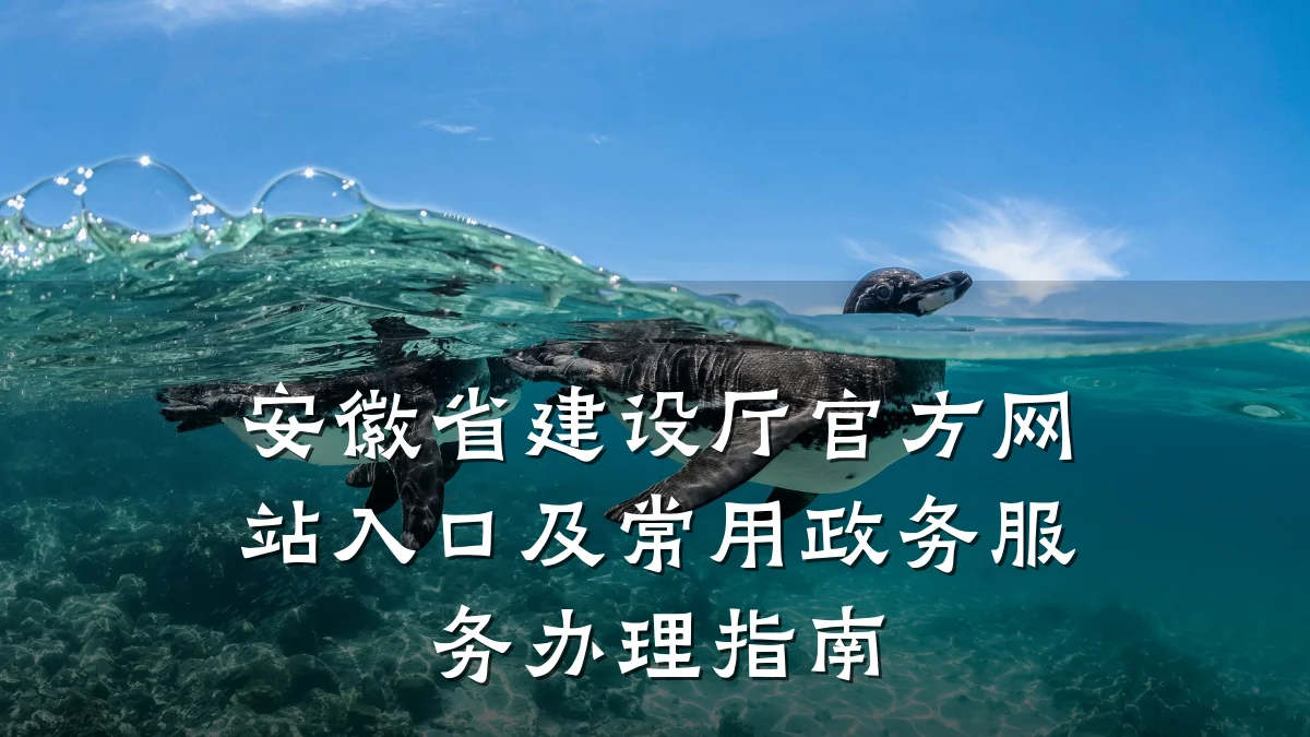 安徽省建设厅官方网站入口及常用政务服务办理指南