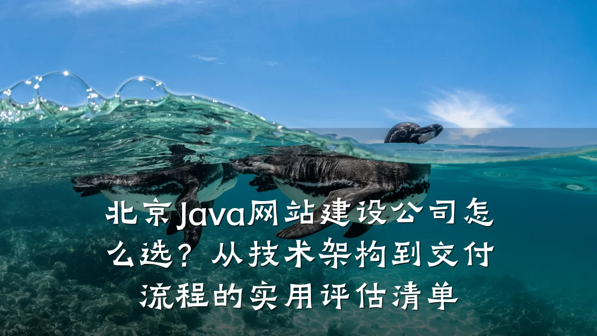 北京Java网站建设公司怎么选?从技术架构到交付流程的实用评估清单
