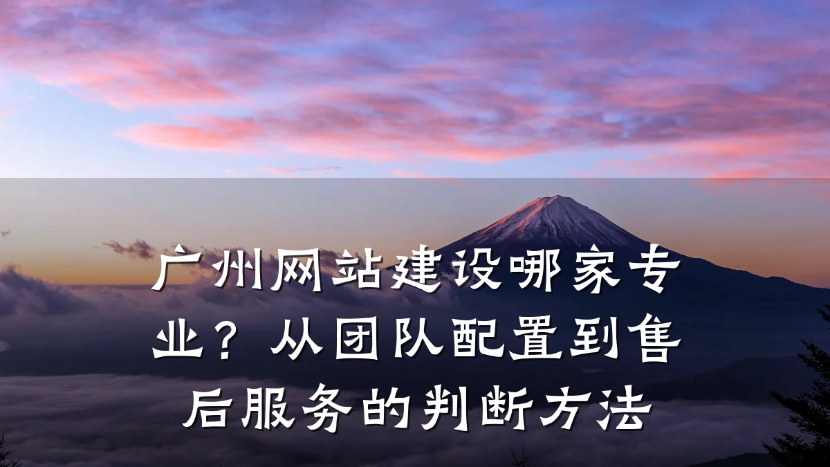 广州网站建设哪家专业?从团队配置到售后服务的判断方法