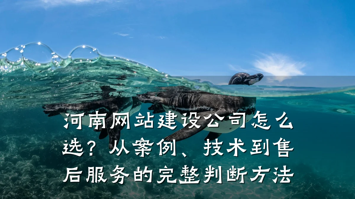河南网站建设公司怎么选?从案例、技术到售后服务的完整判断方法