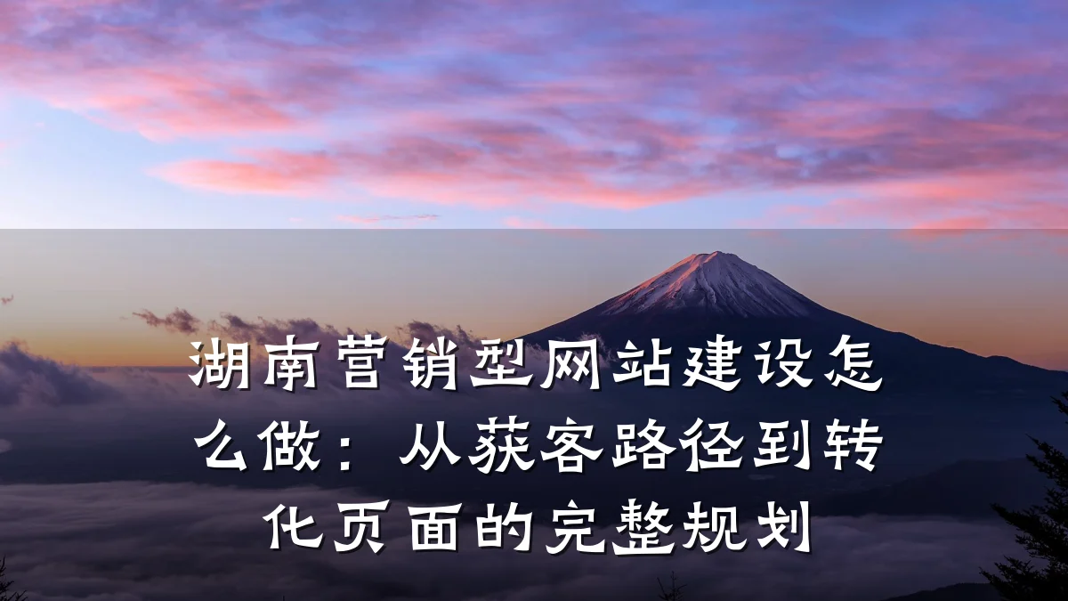湖南营销型网站建设怎么做:从获客路径到转化页面的完整规划
