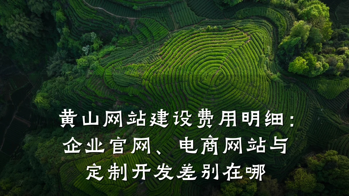 黄山网站建设费用明细：企业官网、电商网站与定制开发差别在哪