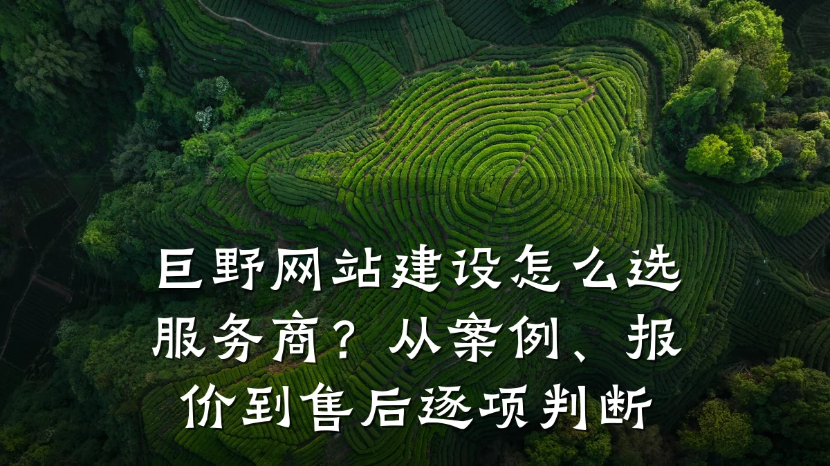 巨野网站建设怎么选服务商?从案例、报价到售后逐项判断