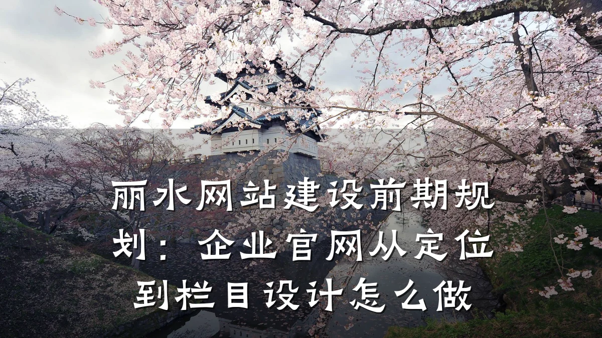 丽水网站建设前期规划:企业官网从定位到栏目设计怎么做