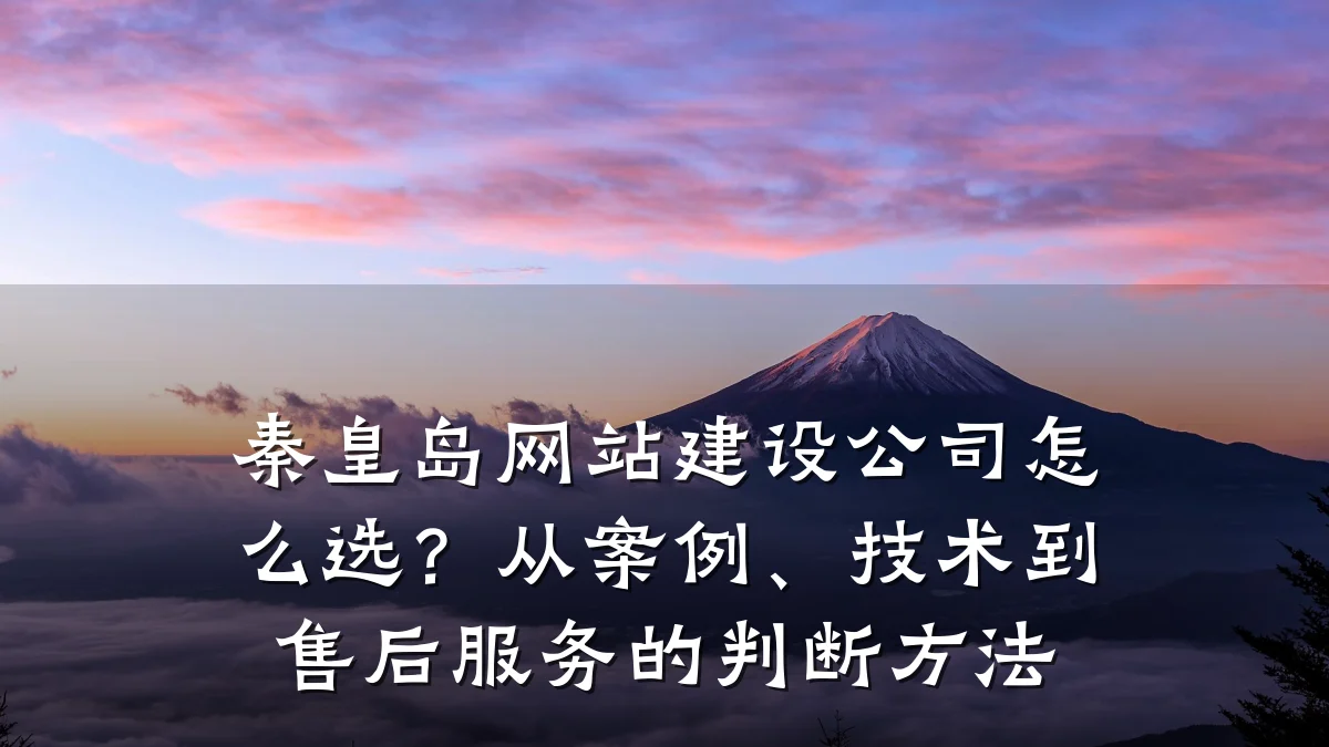 秦皇岛网站建设公司怎么选?从案例、技术到售后服务的判断方法