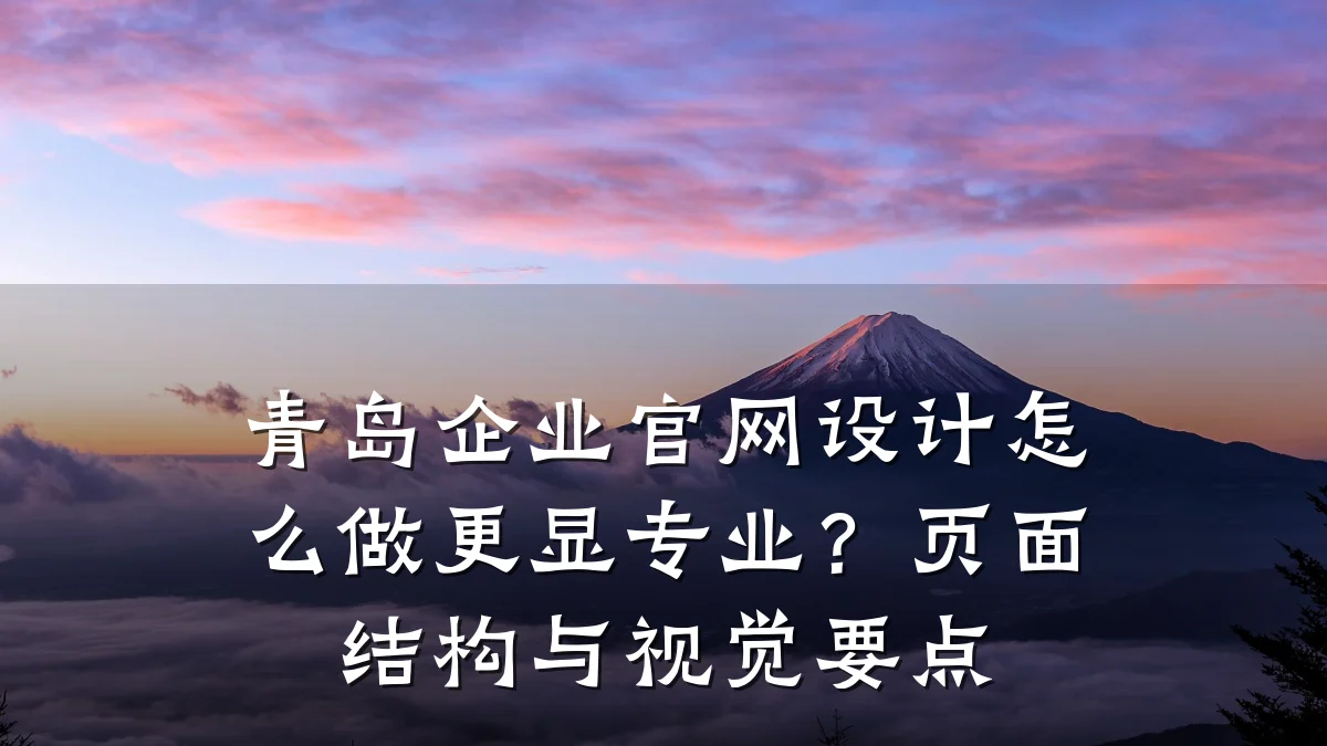 青岛企业官网设计怎么做更显专业?页面结构与视觉要点