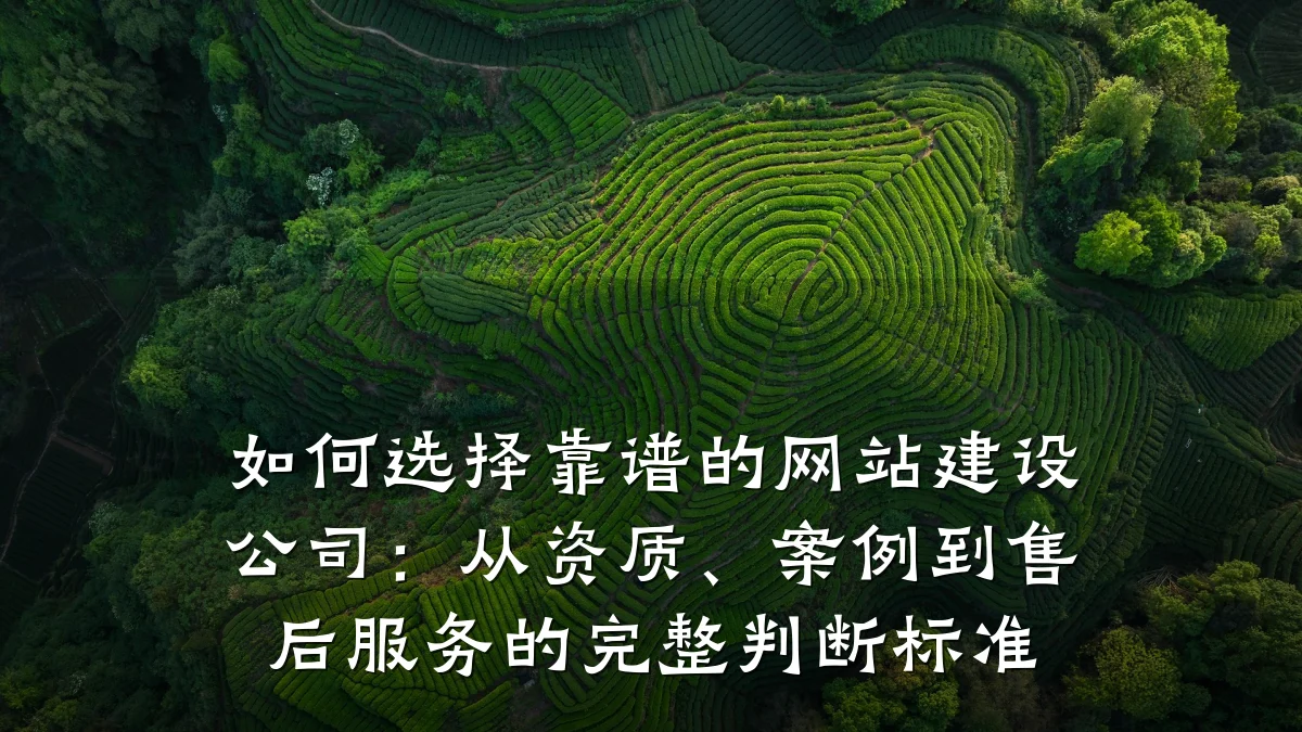 如何选择靠谱的网站建设公司:从资质、案例到售后服务的完整判断标准