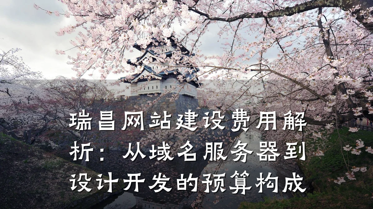 瑞昌网站建设费用解析：从域名服务器到设计开发的预算构成