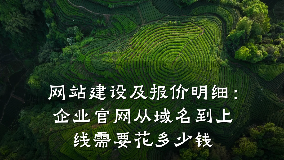 网站建设及报价明细:企业官网从域名到上线需要花多少钱