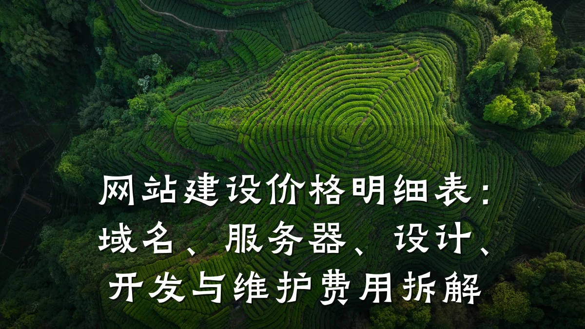 网站建设价格明细表：域名、服务器、设计、开发与维护费用拆解
