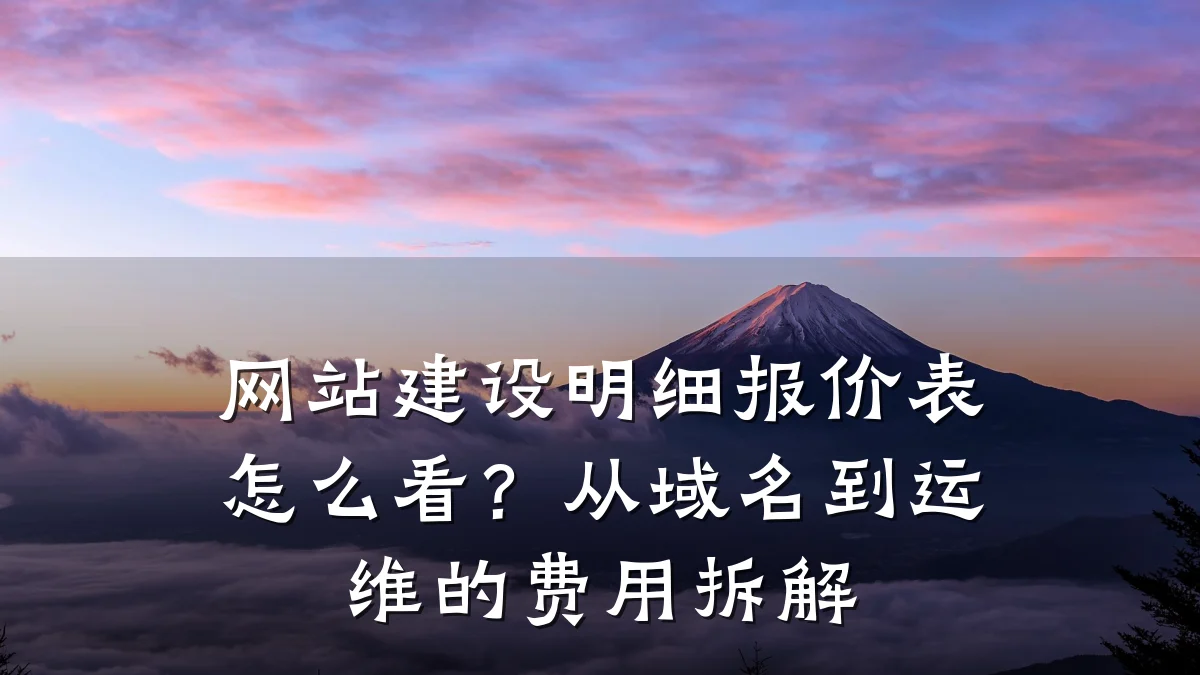 网站建设明细报价表怎么看？从域名到运维的费用拆解