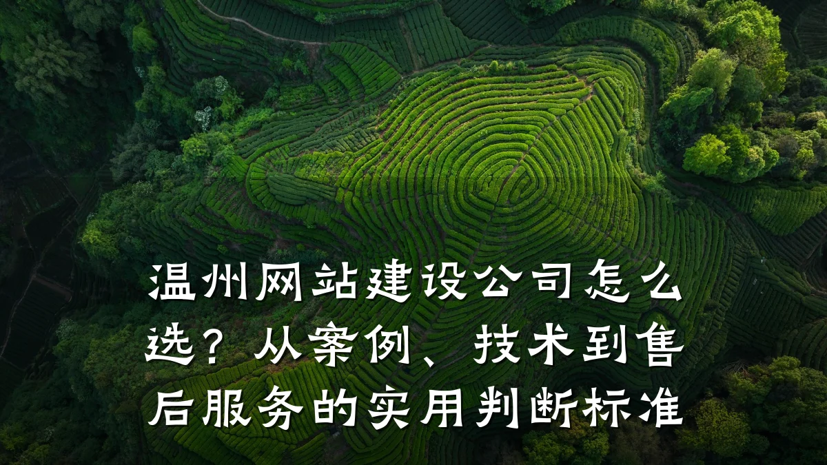 温州网站建设公司怎么选?从案例、技术到售后服务的实用判断标准