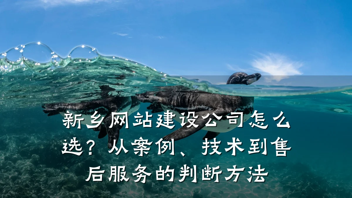 新乡网站建设公司怎么选?从案例、技术到售后服务的判断方法