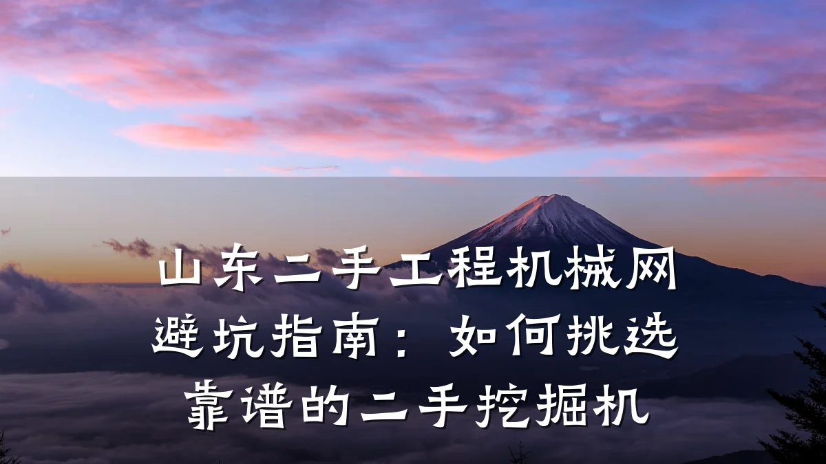 山东二手工程机械网避坑指南：如何挑选靠谱的二手挖掘机